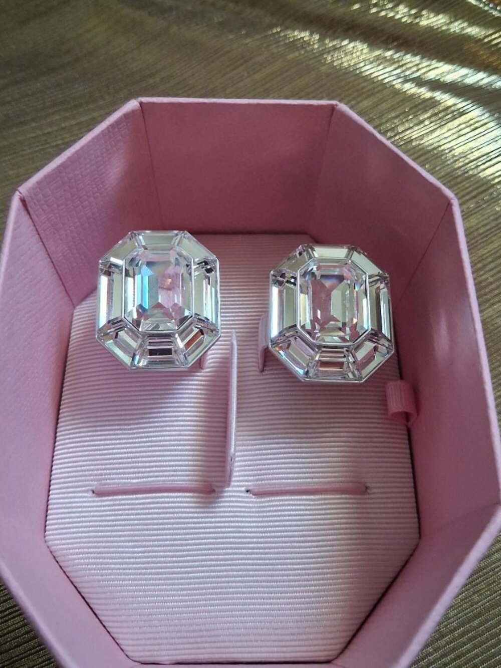 Swarovski Lucent Clip Octagon Cut, White Earrings